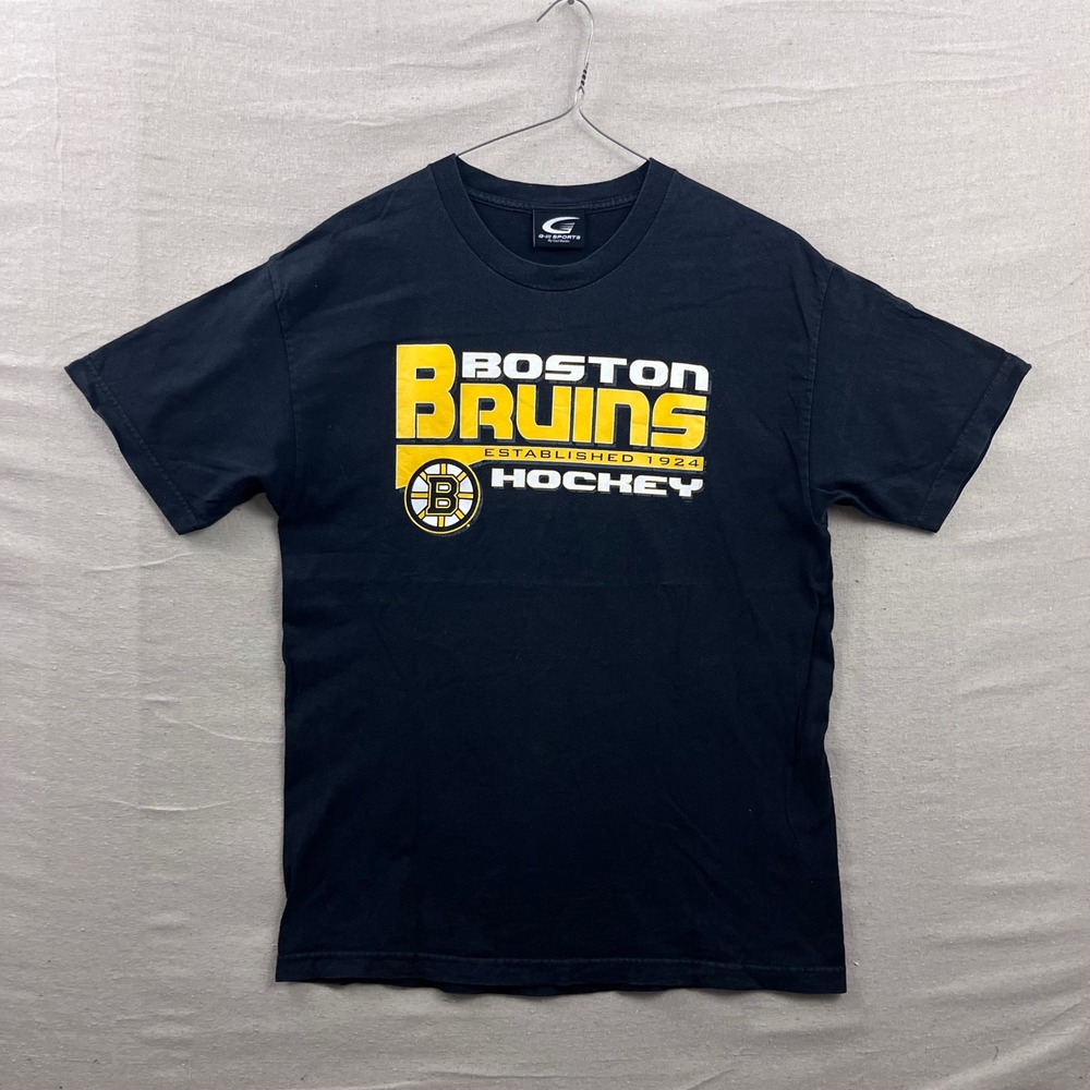 G-III Sports Boston Bruins T-Shirt Mens Large Black NHL Hockey Graphic Tee
